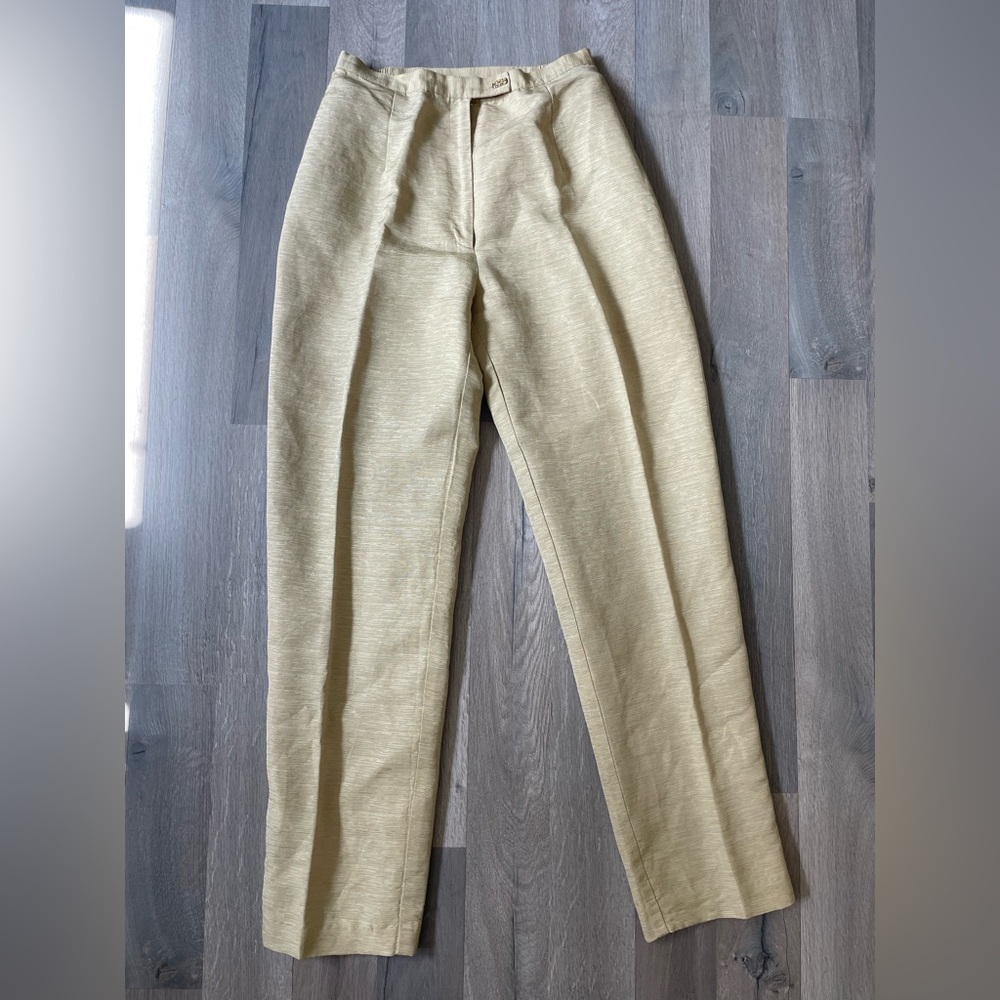Vera Cristina Beige 100% Silk High Rise Pants - Size 6